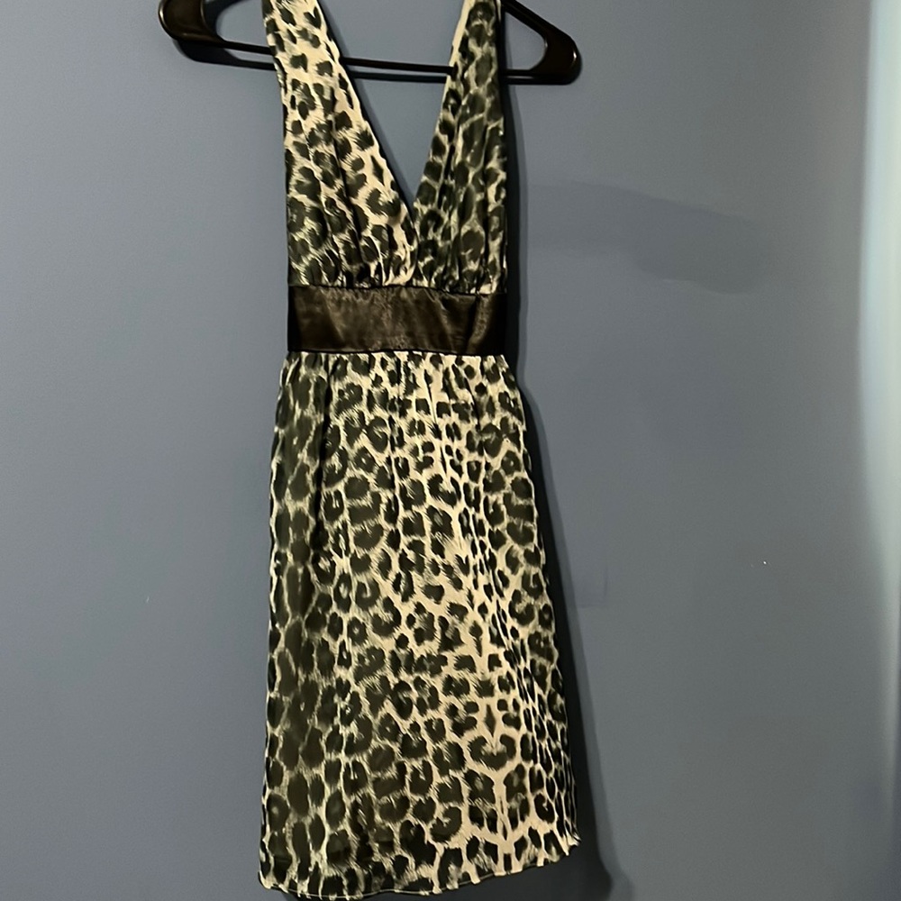 Blue leopard print sleeveless dress from forever 21